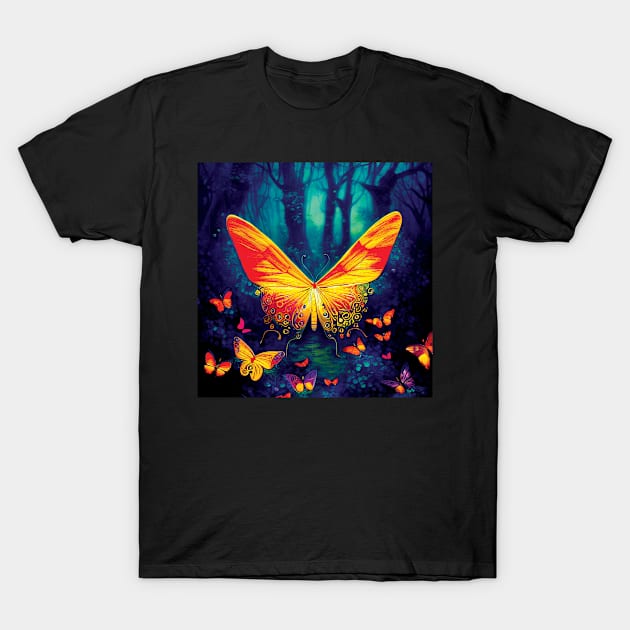 Magical Monarch Butterfly in Woodland T-Shirt by Geminiartstudio
